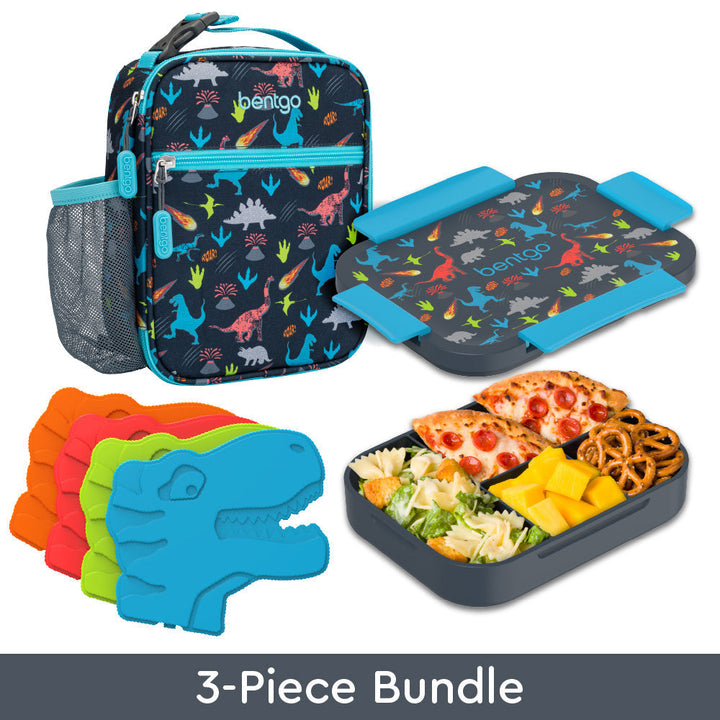 Bentgo Kids Snap & Go Lunch Box, Insulated Lunch Tote, & Ice Packs D0