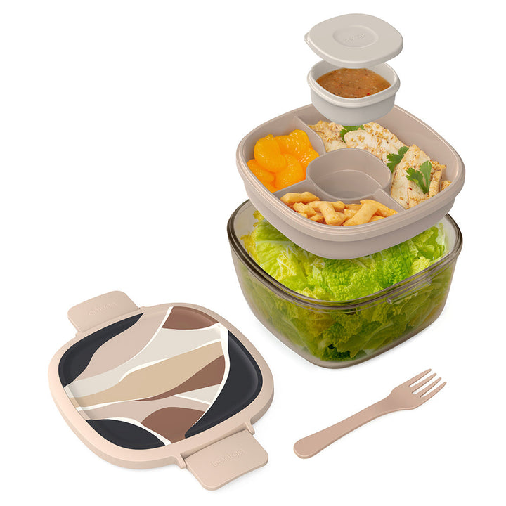 Bentgo Glass Prints All-in-One Salad Container O5