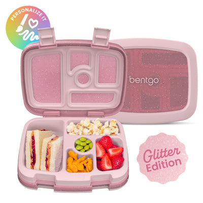 Bentgo Kids Lunch Box (Glitter & Confetti) - Petal Pink Glitter